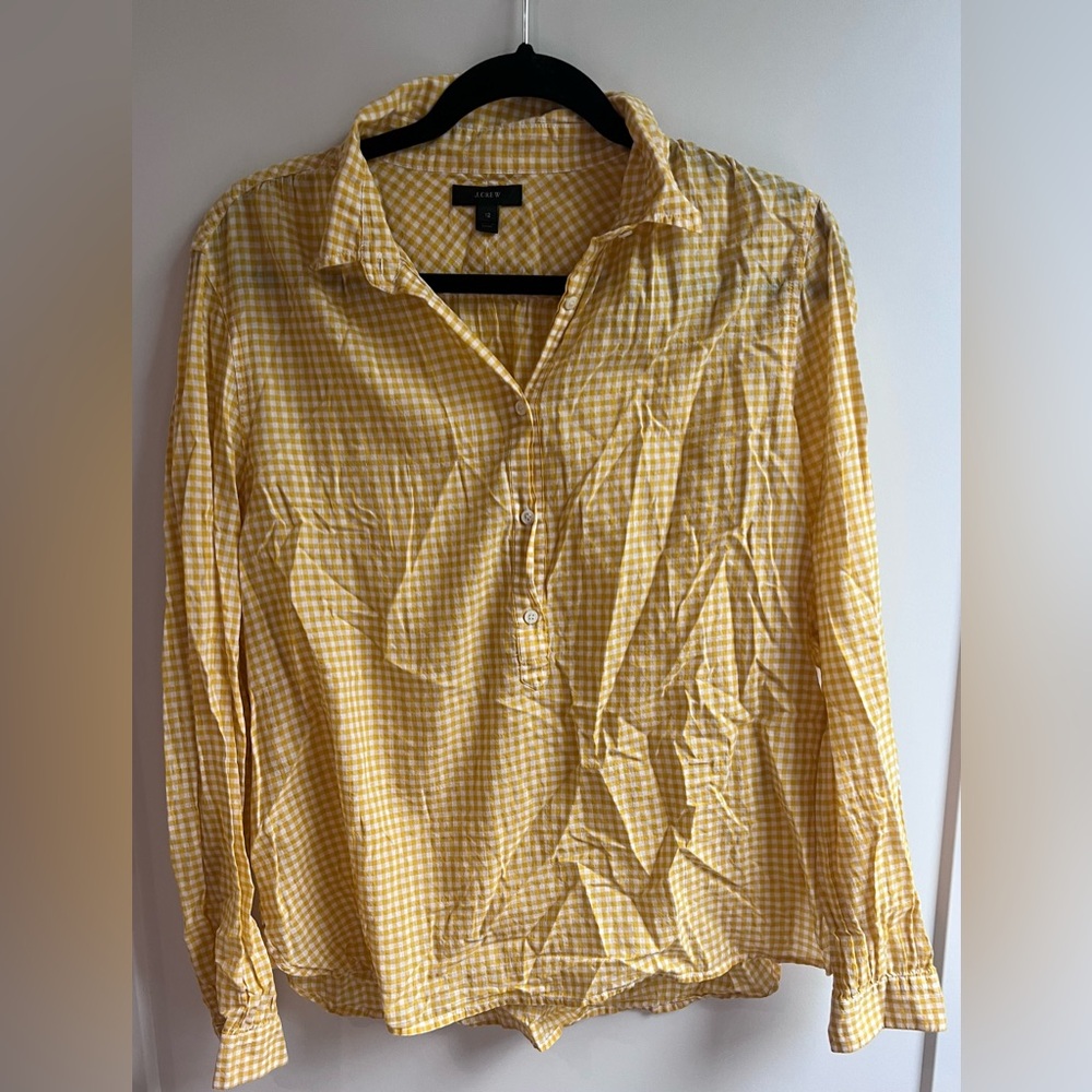 J. Crew Yellow Gingham Women's Button Down Shirt